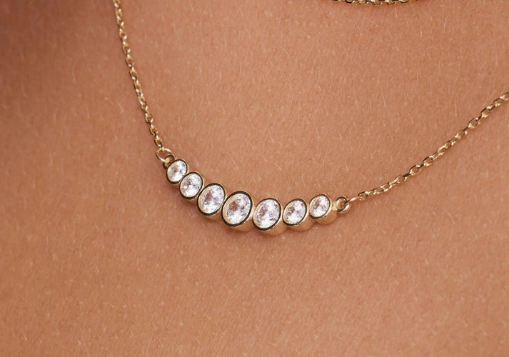 Tov Essentials Zirkonia Trail Ketting 14 Karaat Goud