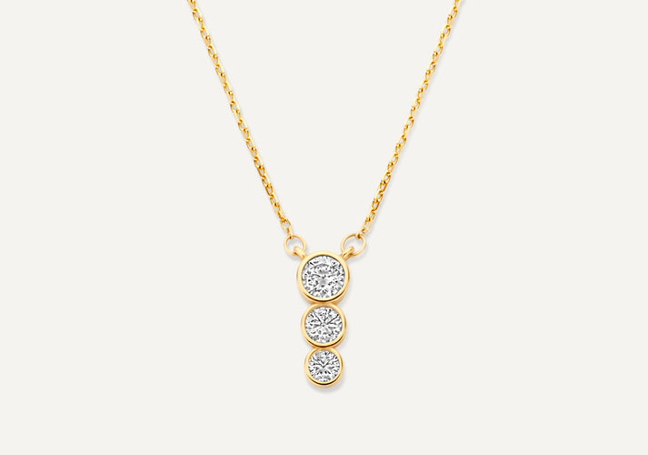 tov essentials Zirkonia Trilogie Pendant Ketting 14 Karaat Goud tov essentials Zirkonia Trilogie Pendant Ketting 14 Karaat Goud