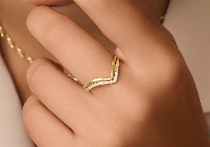 Tov Essentials Zirkonia Wishbone Ringen Set 14 Karaat Goud