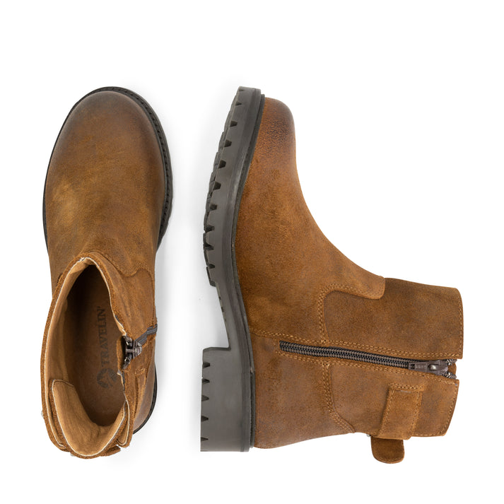 Travelin' Honefoss - Wax Suède Enkellaarzen - Dames - Cognac