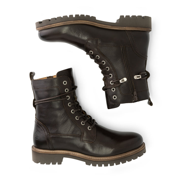 Travelin' Kvosted - Leren Veterboots - Heren - Donkerbruin