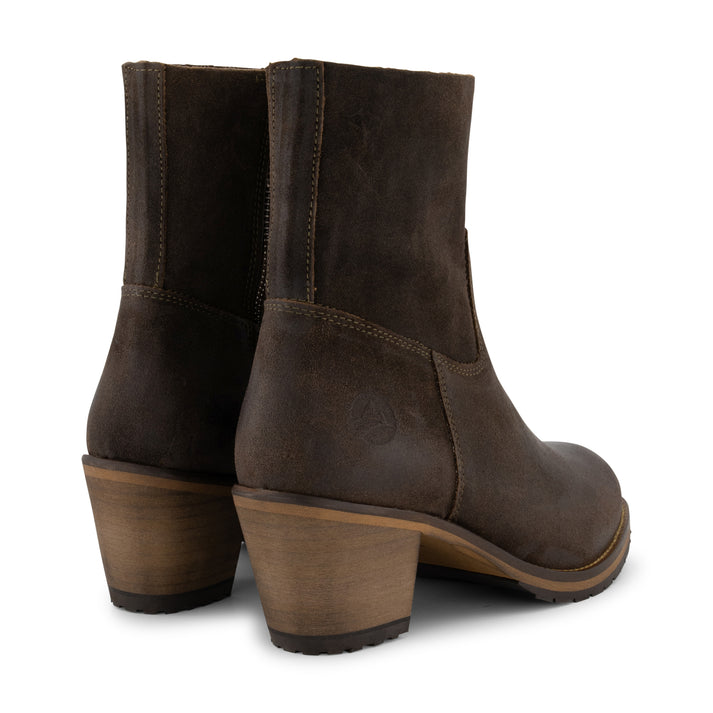 Travelin' Bordeaux - Suede Enkellaarsjes - Dames - Groen