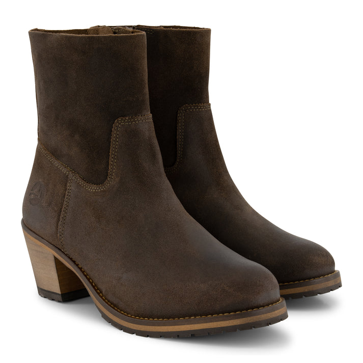 travelin' Bordeaux - Suede enkellaarsjes - Dames - Groen