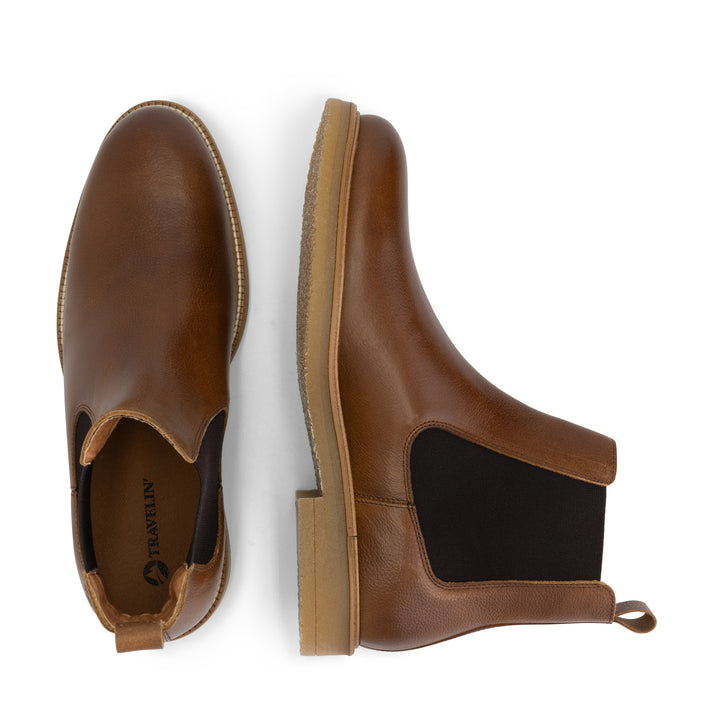 Travelin' Egleton - Leren Chelsea Boots - Heren - Cognac