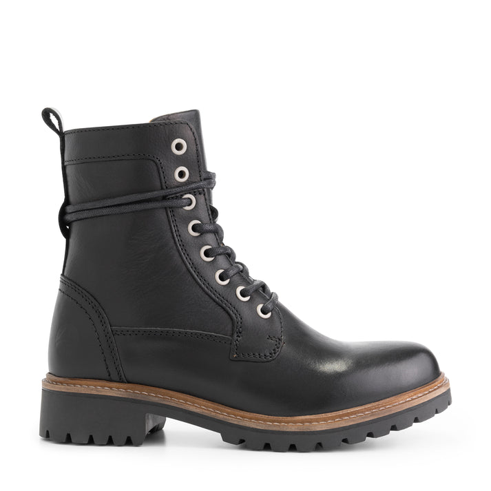 Travelin' Kvosted - Leren Veterboots - Dames - Zwart