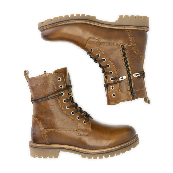 Travelin' Kvosted - Leren Veterboots - Heren - Cognac