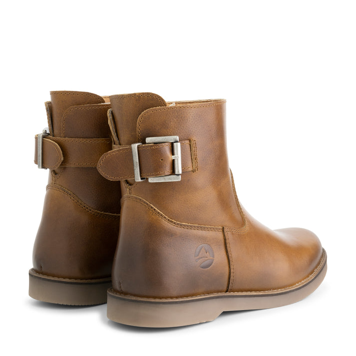 Travelin' Loudeac - Leren Enkellaarzen - Dames - Cognac