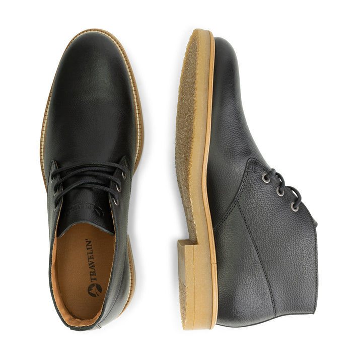 Travelin' Ryhall - Leren Veterschoenen - Heren - Zwart