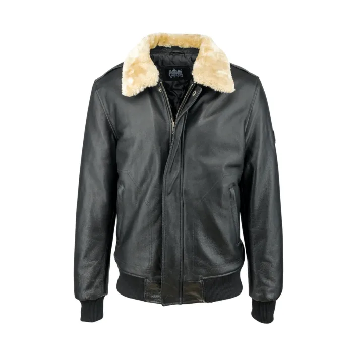 urban 5884 Air Marshall Leren Heren Jas Zwart