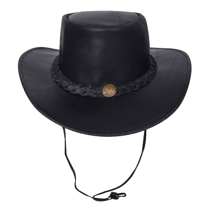 urban 5884 Leren hoed zwart unisex