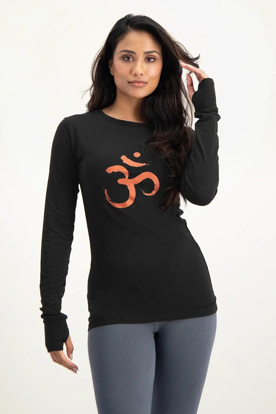urban goddess Karuna OM Yoga Longsleeve Shirt - Onyx Black
