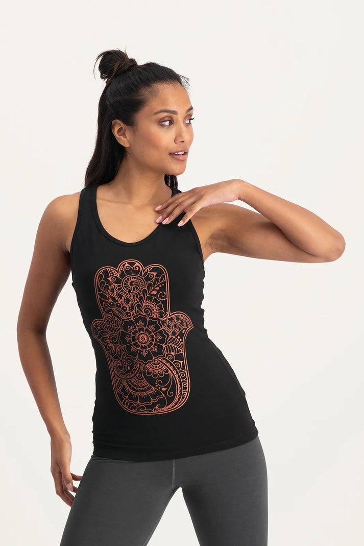 urban goddess Hamsa Core Yoga Tank - Onyx Black
