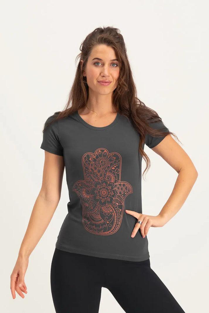 urban goddess Hamsa Core Yoga Tee - Ash