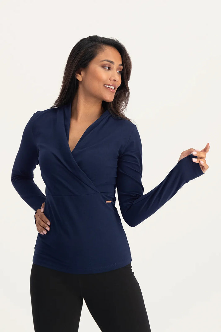 urban goddess Ishtar Longsleeve Yoga Top - Midnight