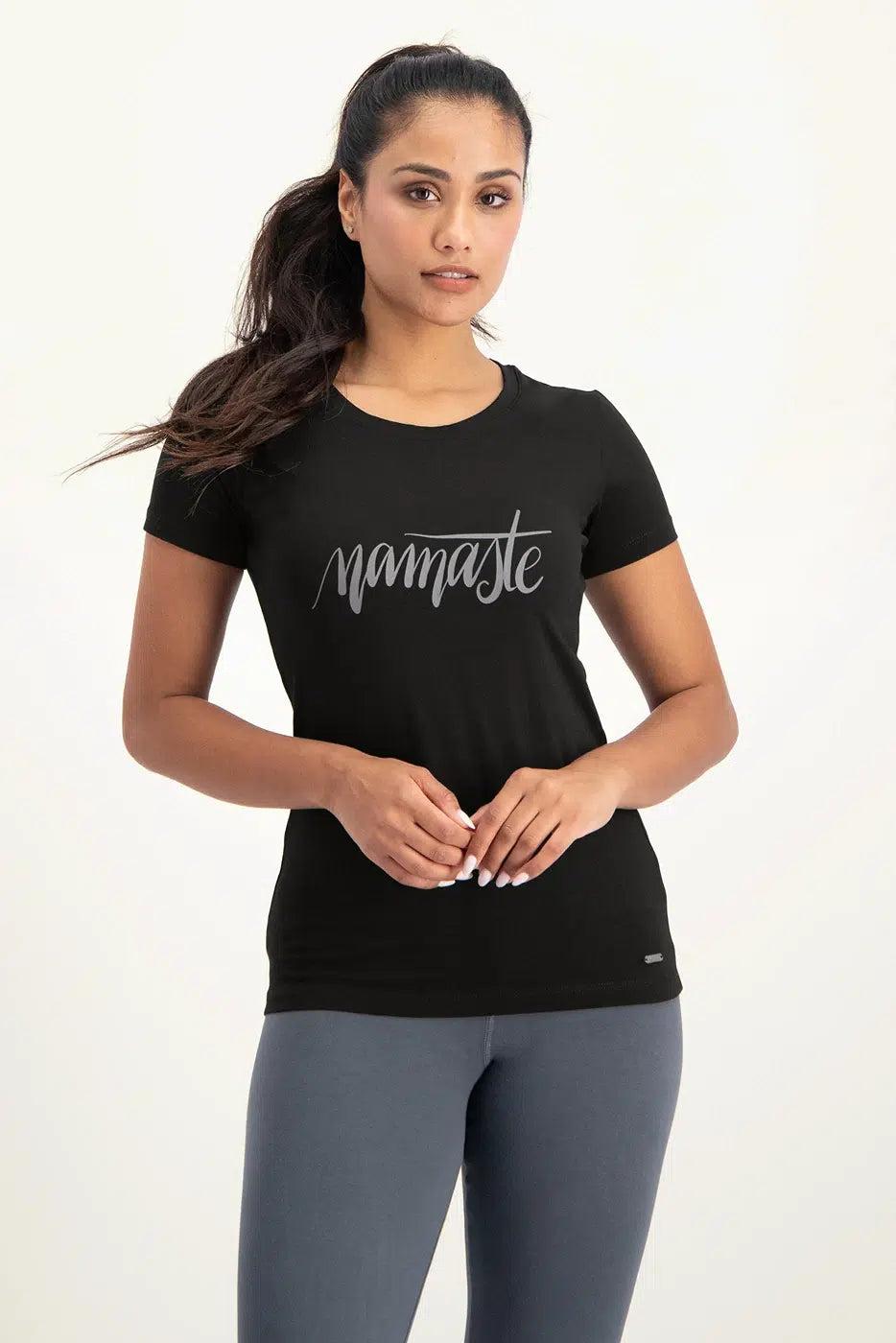 urban goddess Namaste Core Yoga Tee - Onyx Black