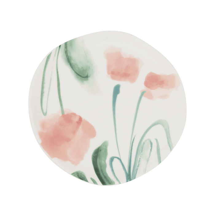 urban nature culture Good Morning bord Ø17 cm - White / flowers