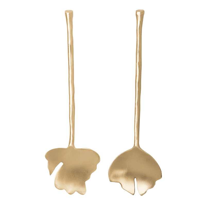 urban nature culture Saladebestek Leaves set van 2 in cadeauverpakking