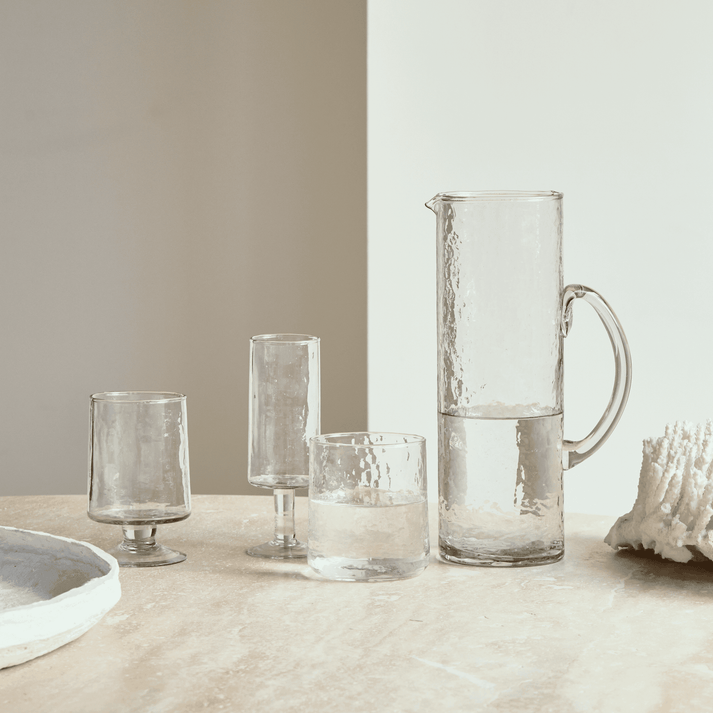 Urban Nature Culture Wijnglas Hammered Transparant