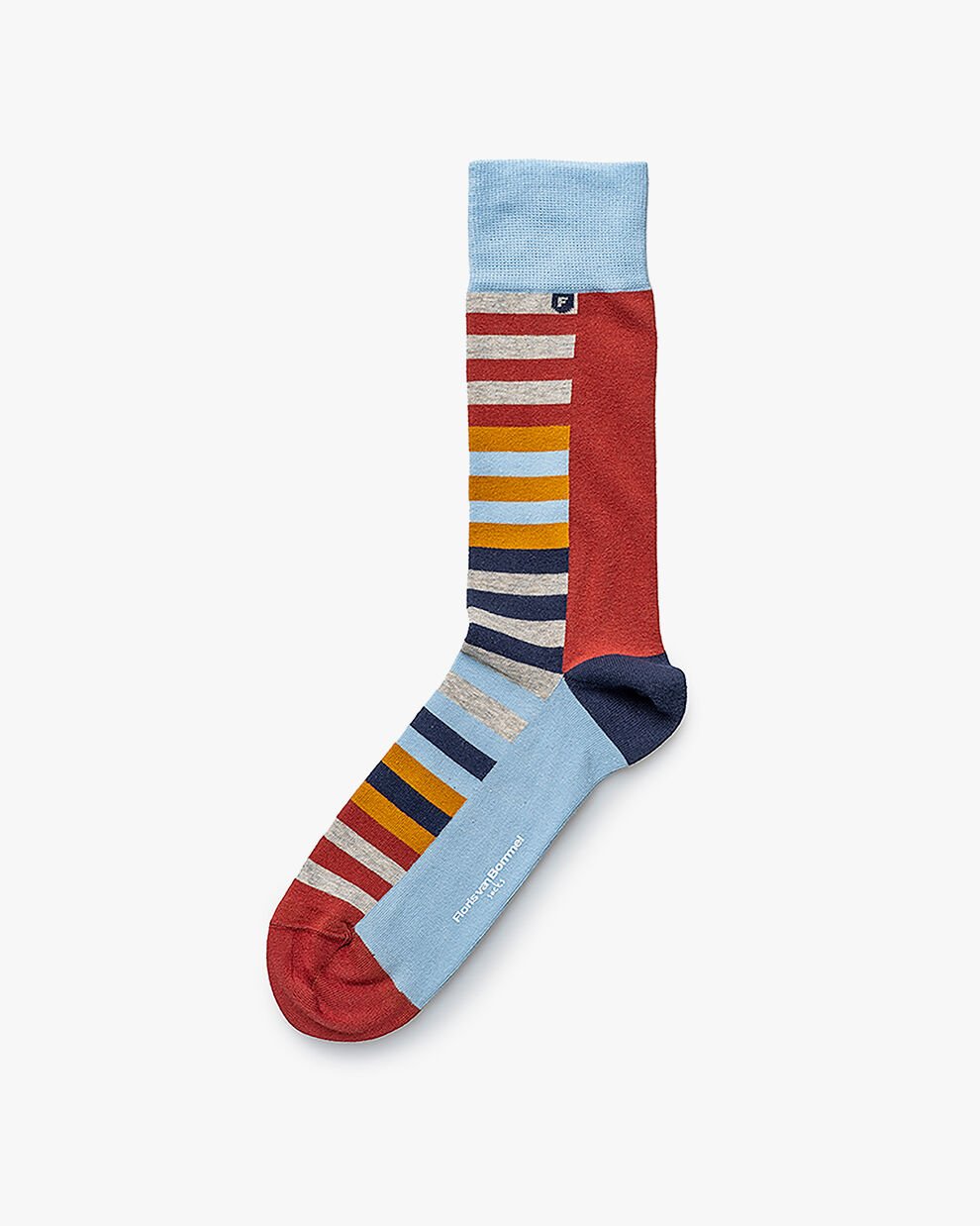 Van Bommel De Sokker 08.01 Multicolour / Lichtblauw