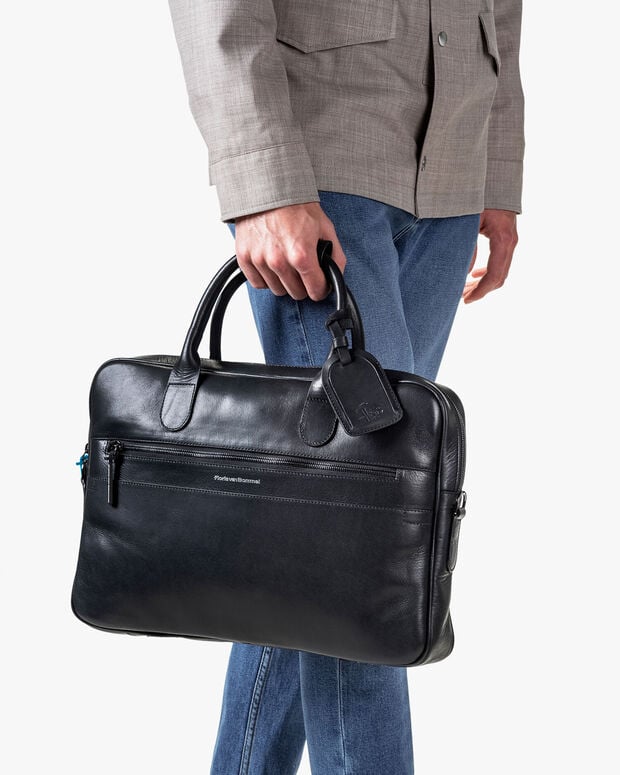 van bommel Office sleeve leer zwart Zwart