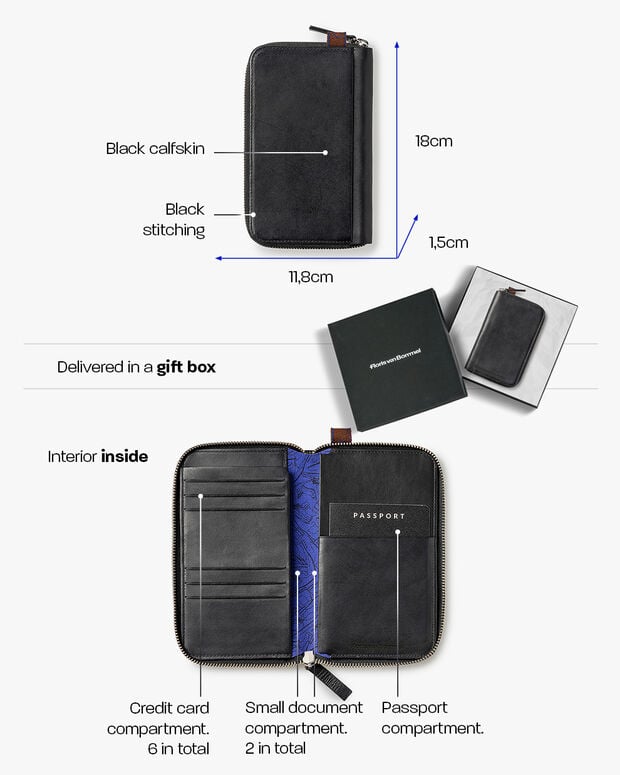 Van Bommel Passport Wallet Large Zwart