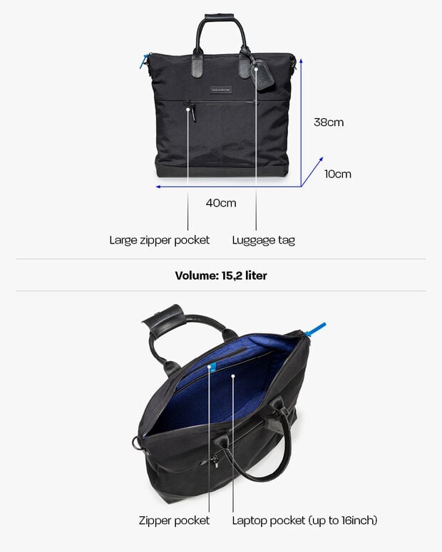 Van Bommel Tote Bag Textiel Zwart Zwart