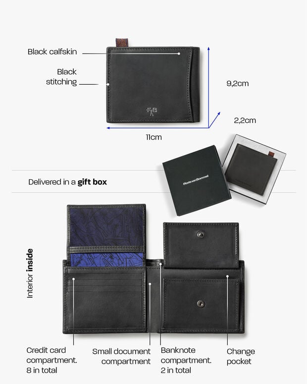 Van Bommel Wallet Fat Zwart