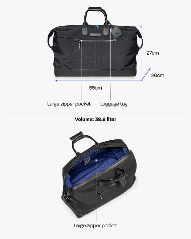 Van Bommel Weekender Textiel Zwart Zwart