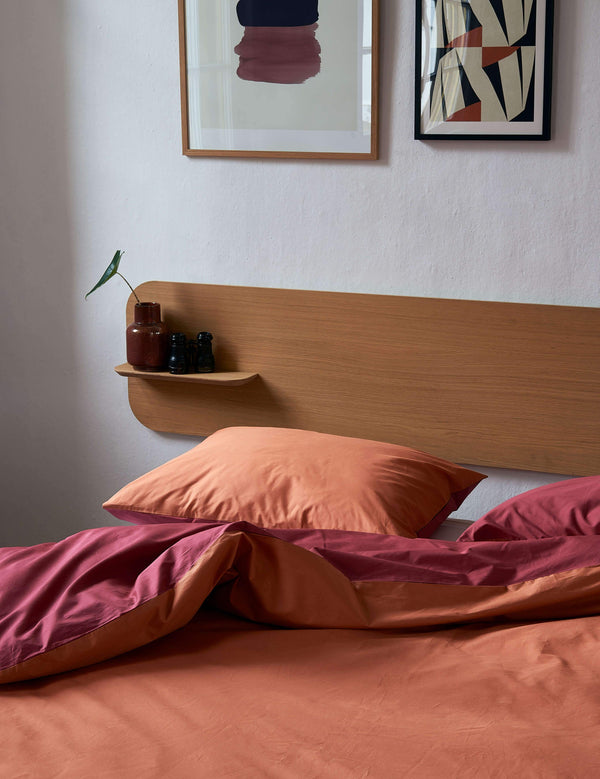 van morgen Dekbedovertrek Percal Katoen Oranje/ Rood