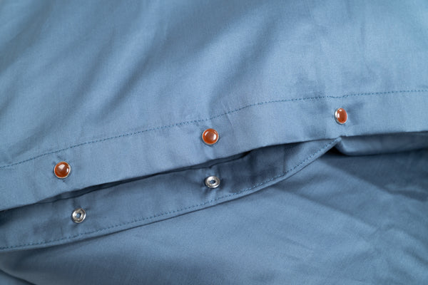 van morgen Kussensloop - Katoen Satijn Steenblauw