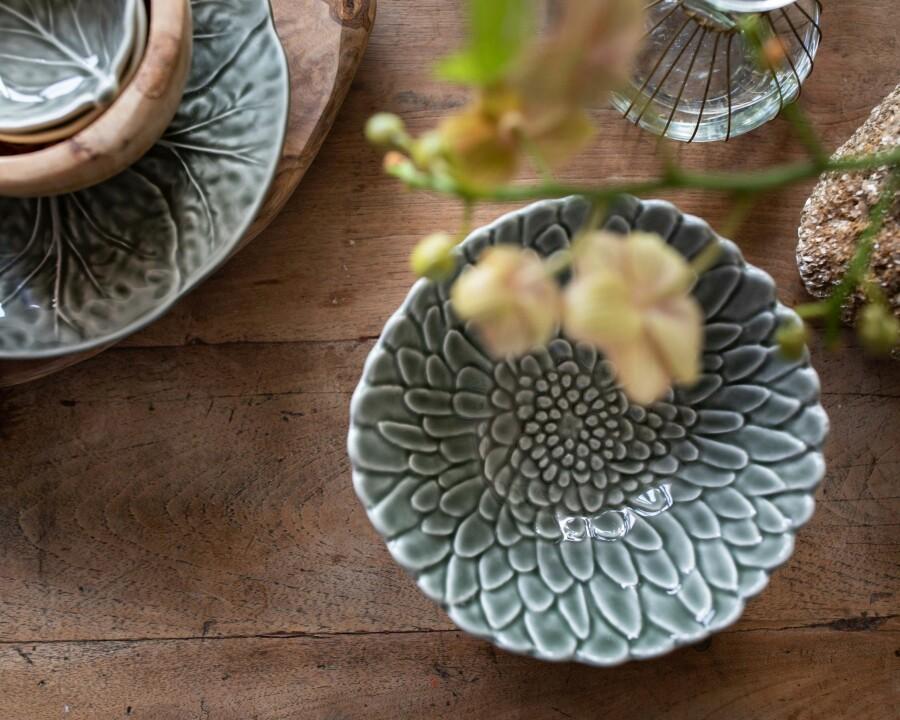 van verre Bloom kom S Ø17cm olijfgroen