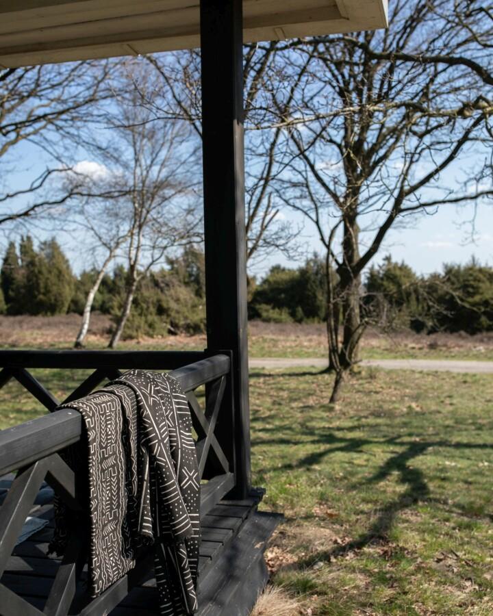 van verre Bogolan 150x120 cm zwart/wit antiek