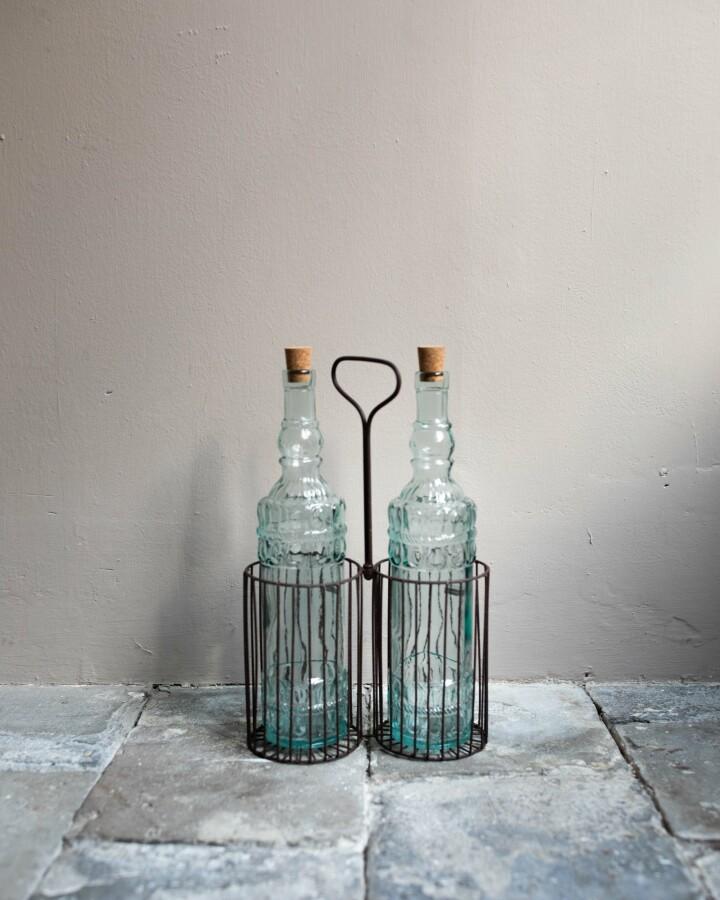 van verre Flessenhouder streep roest