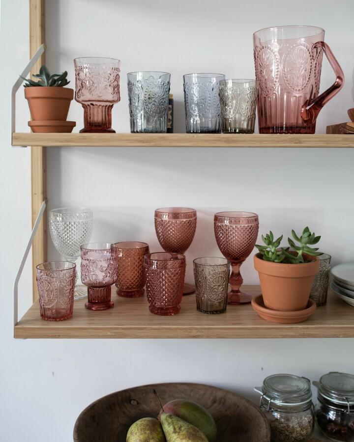 van verre Fleur de lys waterkan roze