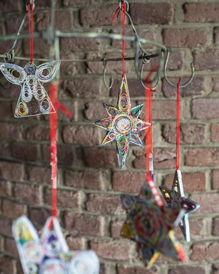 van verre Gerecyclede papieren hanger festive