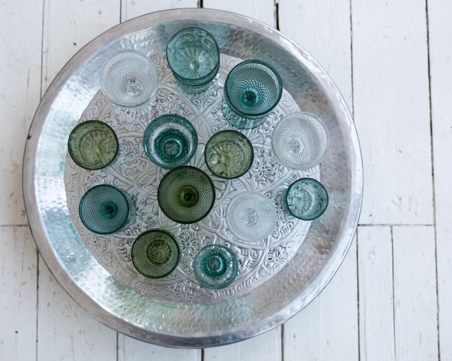 van verre Indian flower dienblad Ø48cm