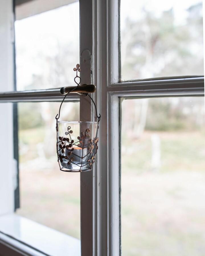 van verre Kaarsenhouder Bloesem licht 9cm