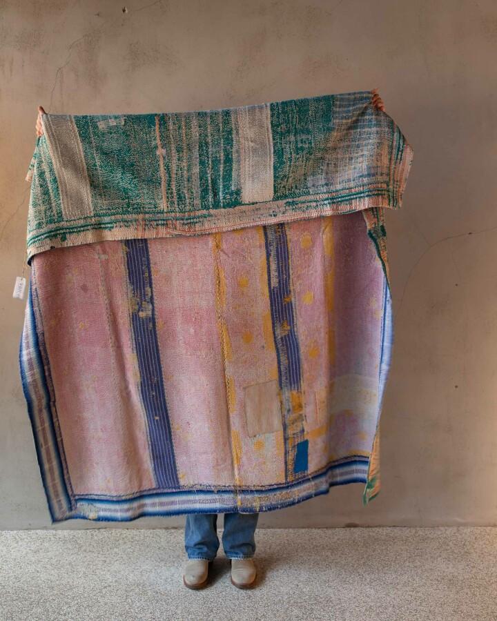 van verre kantha sari deken vintage