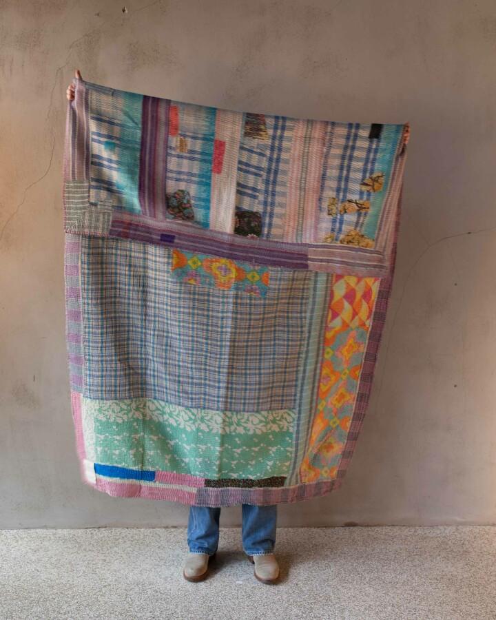 van verre kantha sari deken vintage