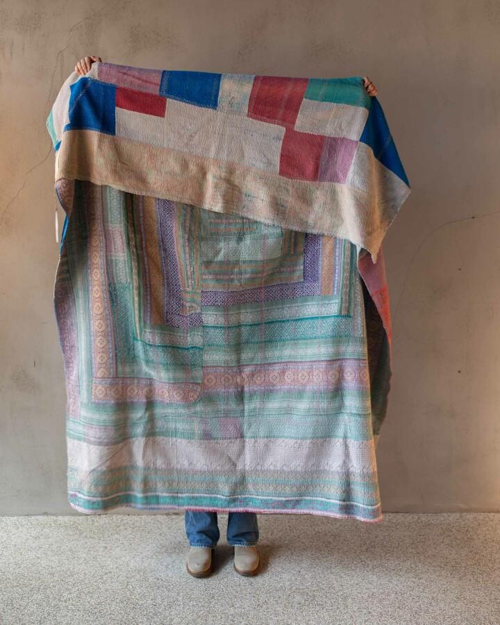 van verre kantha sari deken vintage