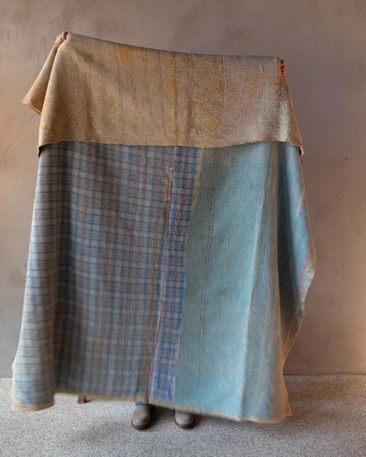 van verre kantha sari deken vintage