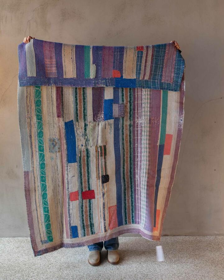 van verre kantha sari deken vintage