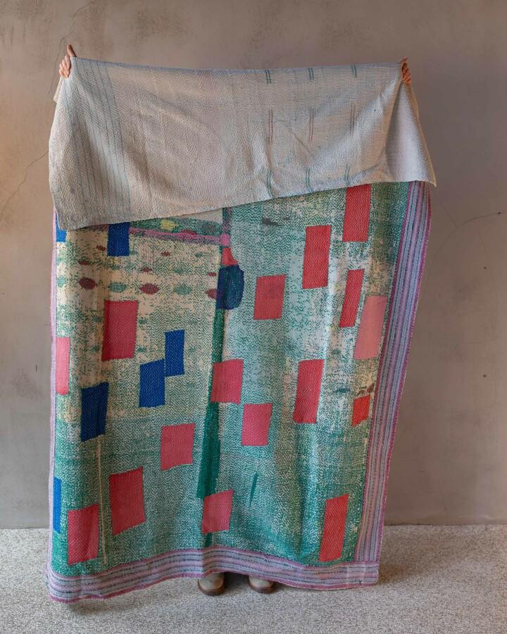 van verre kantha sari deken vintage
