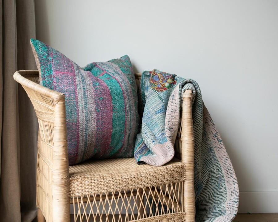 Van Verre Kantha Sari Kussen 60x60cm