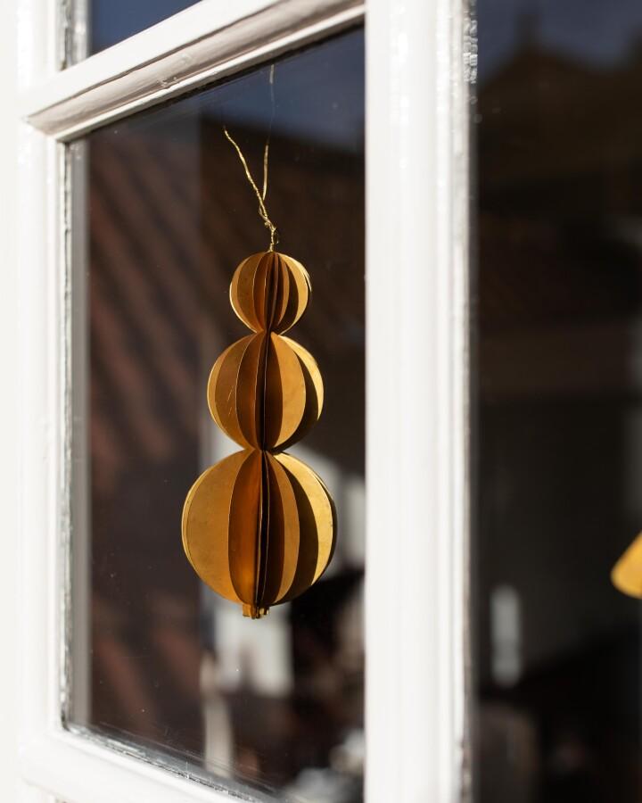 van verre Kerst bal 3 dubbel messing goud