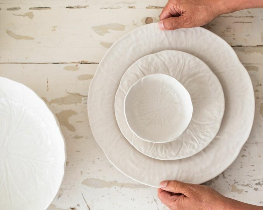 van verre Koolblad kom XS Ø12cm wit