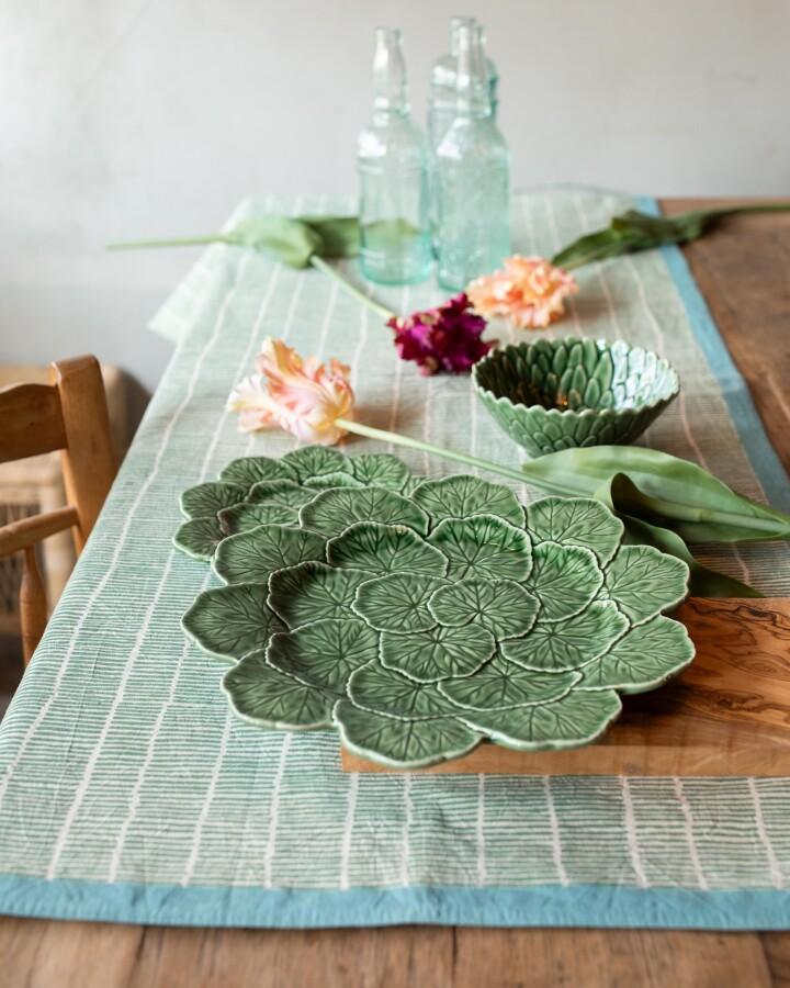 van verre Leaf bord Ø33cm groen