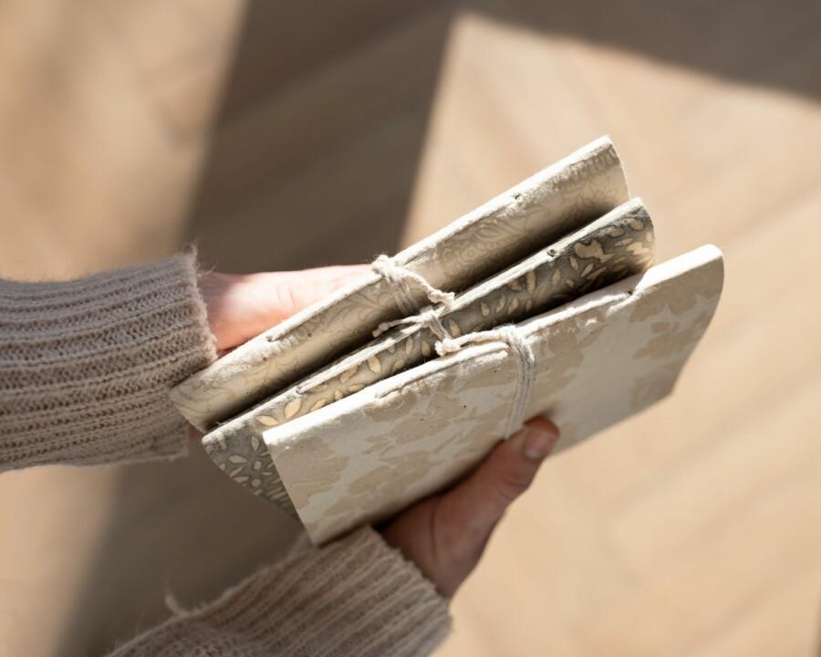 Van Verre Lokta Papier Notitieboekje M Sneeuw Wit