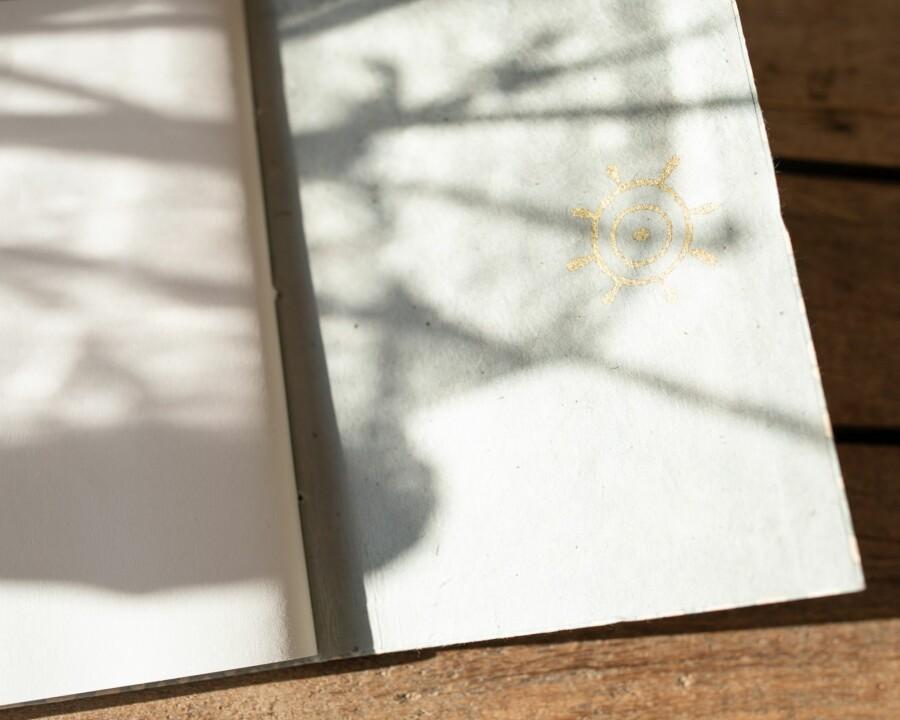 Van Verre Lokta Papier Notitieboekje M Sneeuw Wit