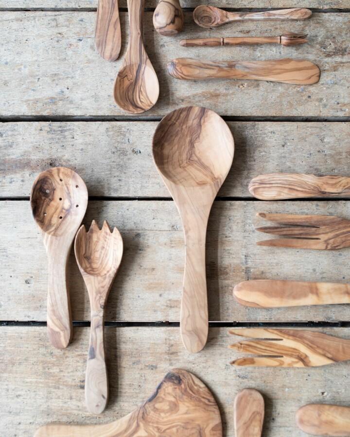 van verre Olijfhout serveer lepel 26 cm